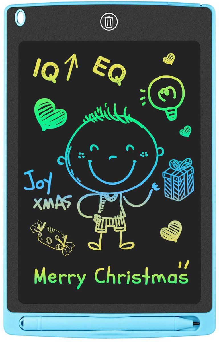 Crrynuo - Kleurrijke Tekentablet voor Kinderen - 8,5 Inch LCD - Met Stift - Plastic - Anti-Vingerafdruk - Blauw