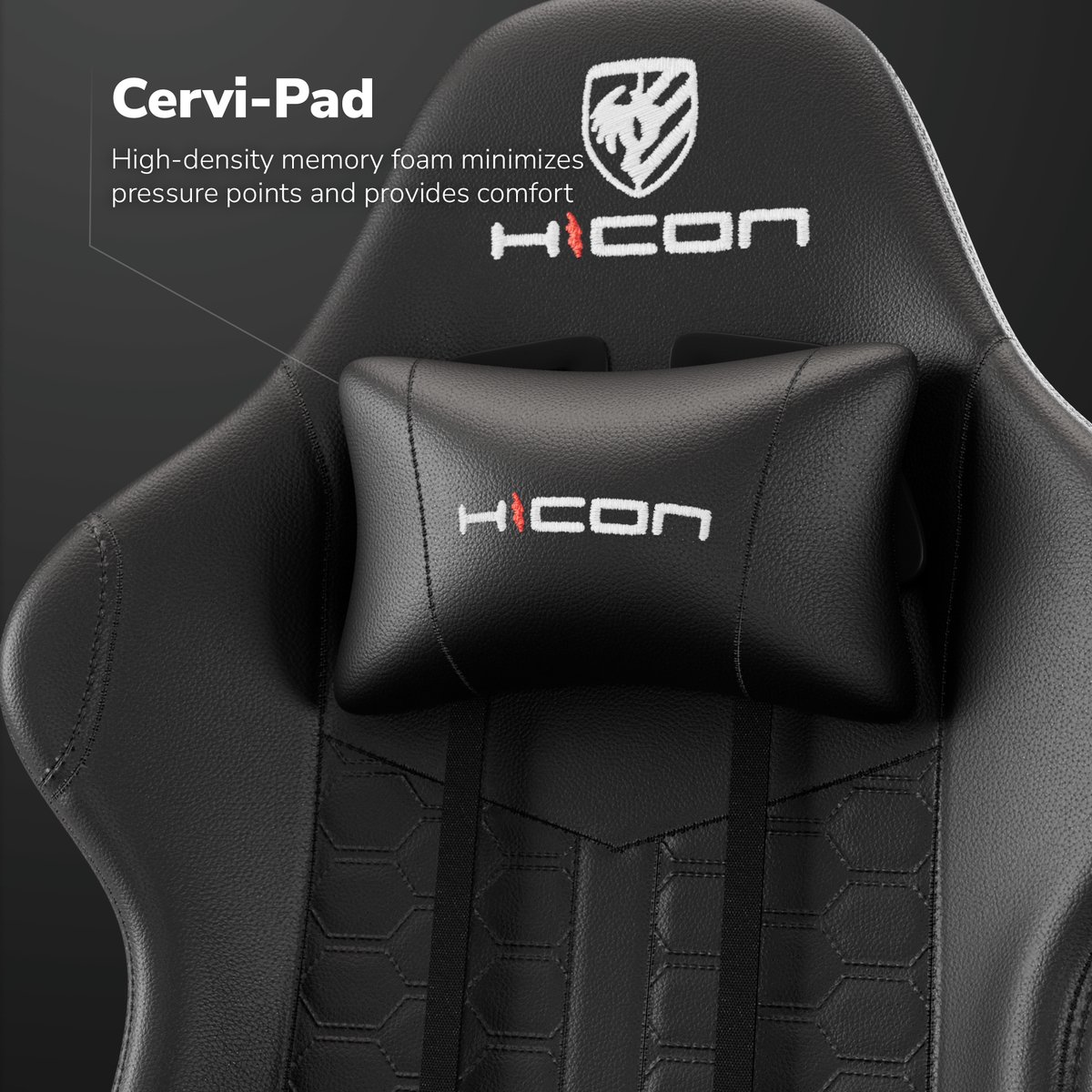 HICON® Gamestoel – Gamestoel met voetsteun - Ergonomische Gaming stoel – Verstelbaar | Lambeth - Zwart – foto 7