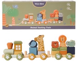 Speelgoedtopdeals - Houten Trein - Wilde Dieren - Stapelblokken – Voertuig - Locomotief - Montessori Educatief Speelgoed