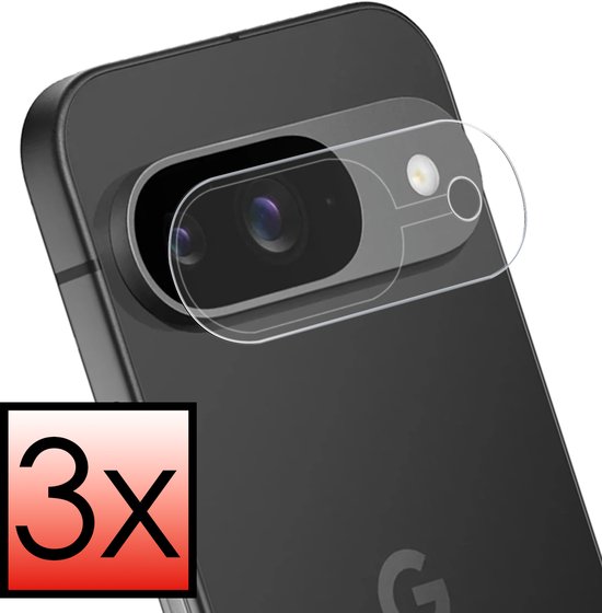 Zwarte telefoon met camera screenprotector, "3x".