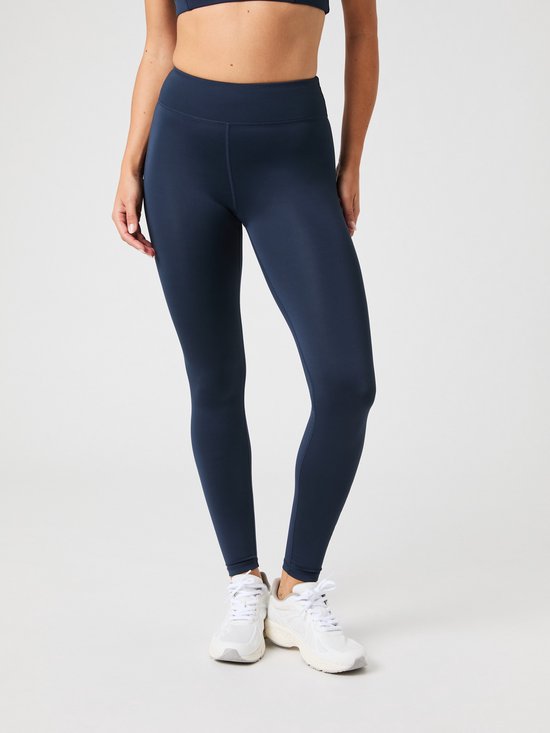 Leggings de sport moulants avec logo Björn Borg pour femme - Pantalons de sport pour femme - Polyester recyclé - Bleu foncé - Taille M