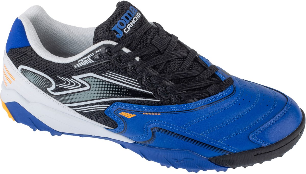 Blauwe Joma Cancha 25 CANW TF voetbalschoen voor mannen, maat 43, met synthetisch leren bovenwerk en turfzool.