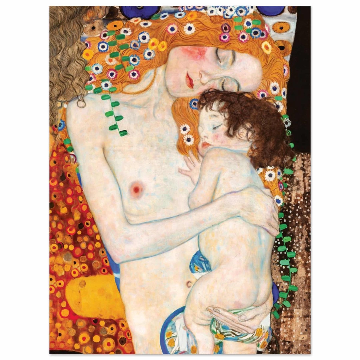 Gustav Klimt - The three ages of the woman Poster 30x40 cm - exclusief lijst