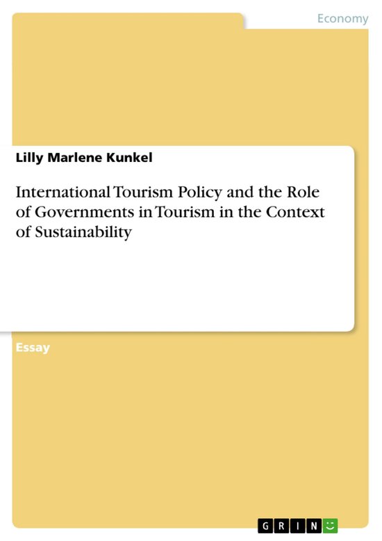 International Tourism Policy and the Role of Governments in  ... - cover