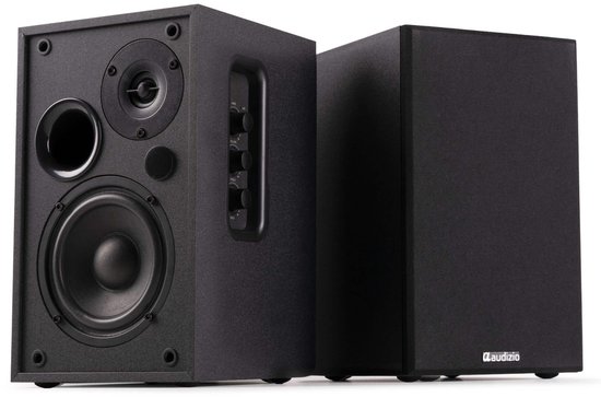 HiFi stereo set - Audizio KS02 - Boekenplank speakers - Bluetooth - 80W - Zwart