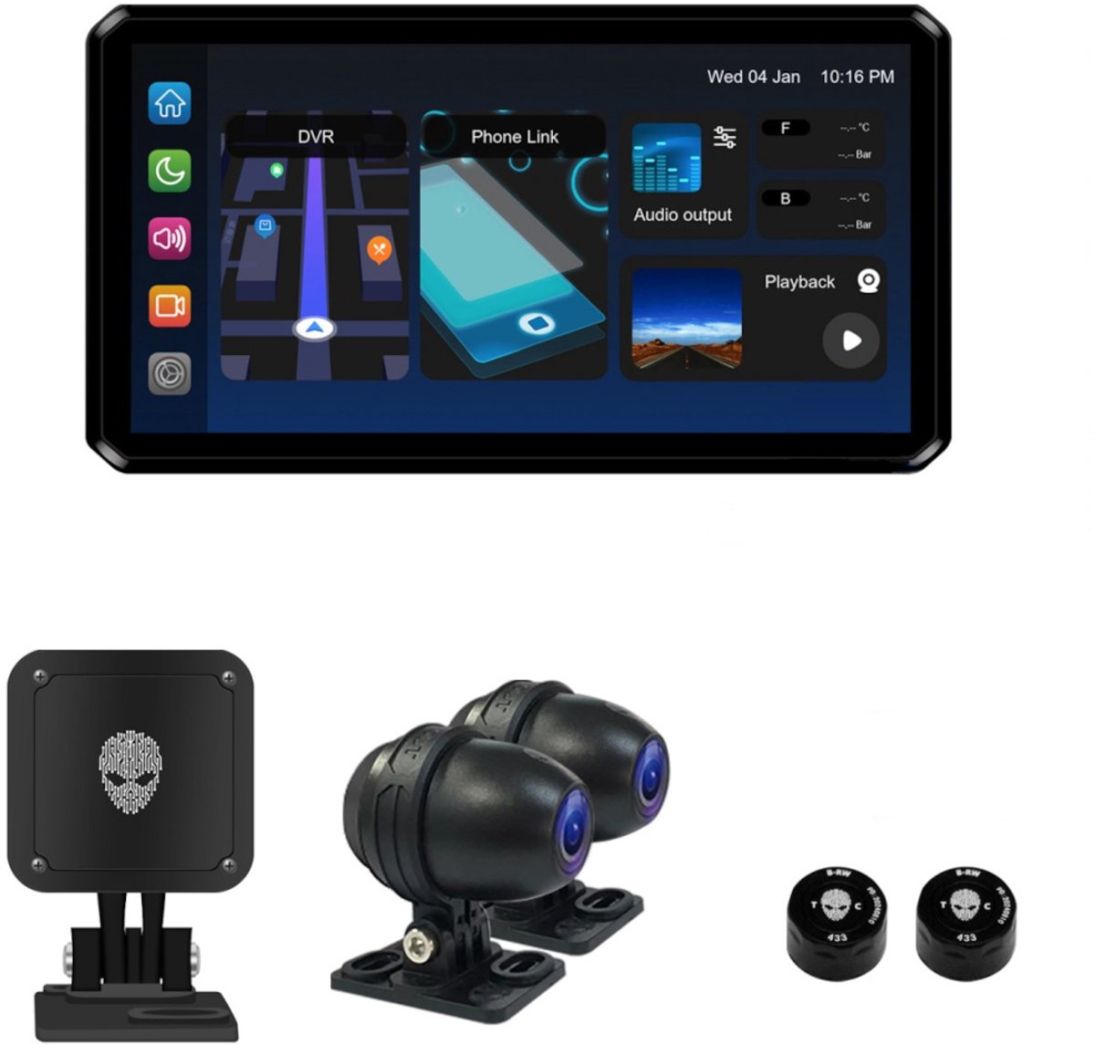 AlienRider M2 Pro Ultimate Bundle Motorcycle Multimedia System - Maat -