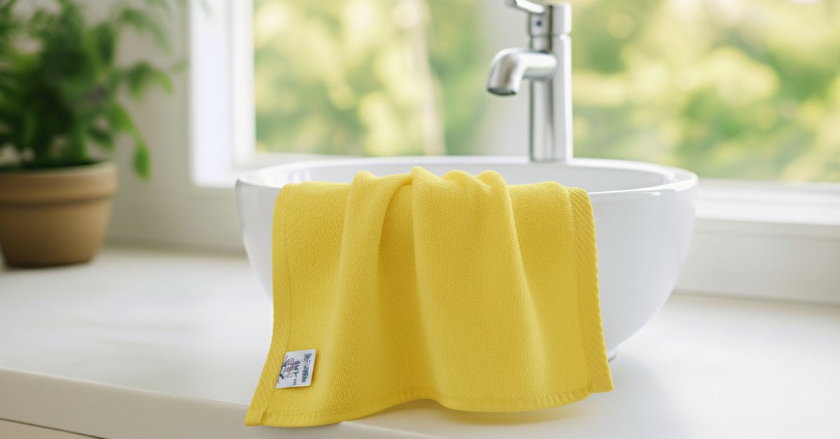 Nile Textile Luxe Gastendoekje - 30x30 - Geel - 600GSM - Egyptisch Katoen