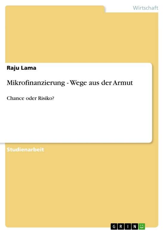 Mikrofinanzierung - Wege aus der Armut - cover