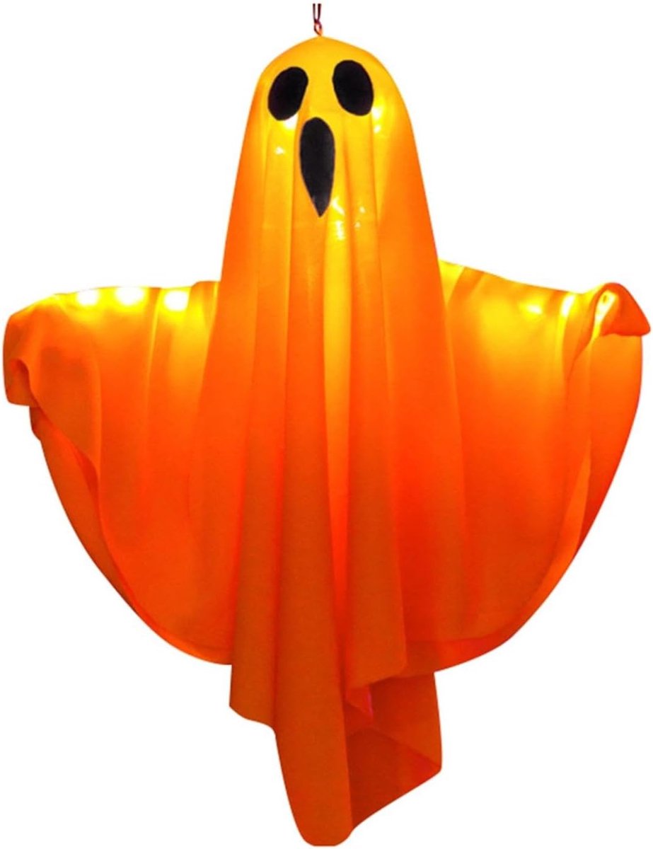 Halloween Decoratie - Spook Met LED Verlichting - 3 Knipperstanden - Binnen En Buiten Gebruik - Sfeerverlichting Voor Tuin En Feest - Hangend Spook - Batterij G