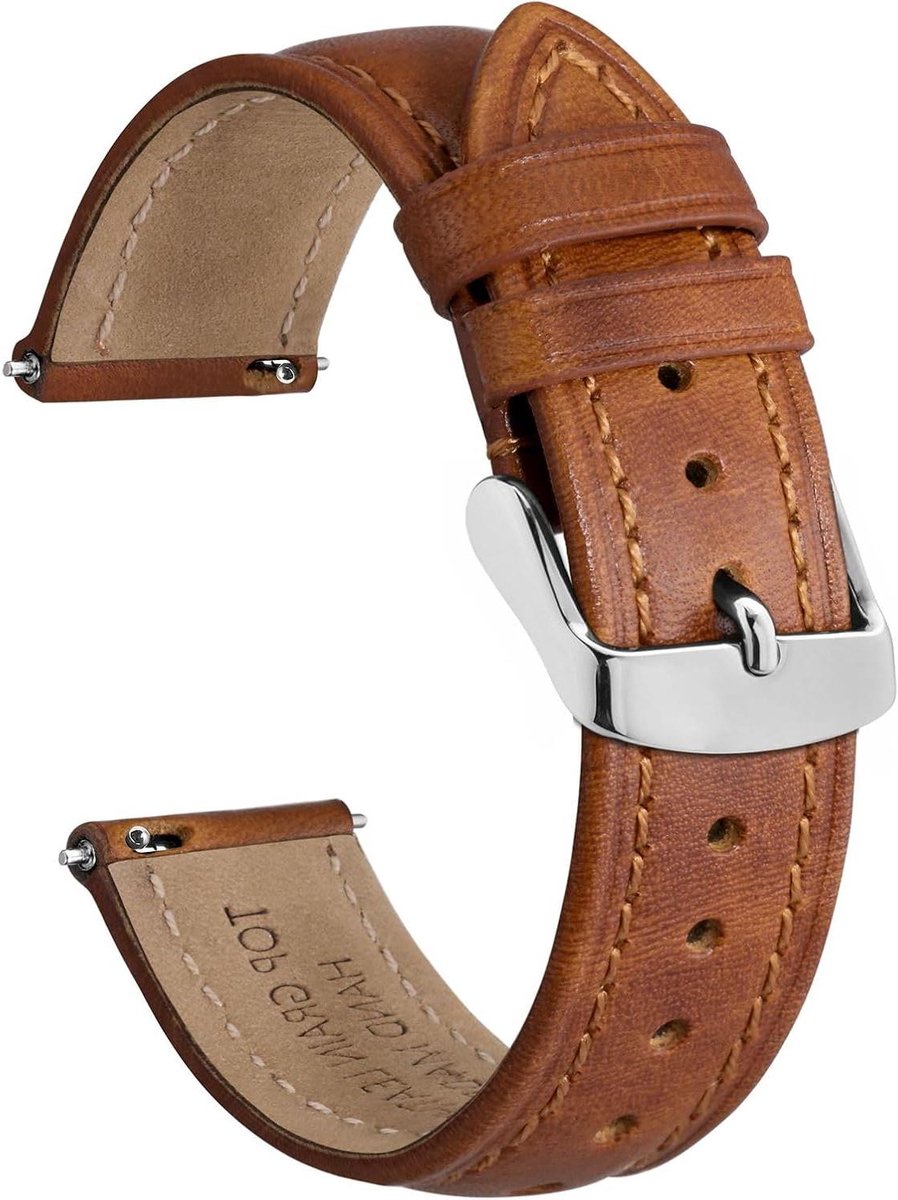 Allecto plus - Leren horlogebanden heren | Olie-gewaxt kalfsleer | Vervangende band | Snelsluiting | Bandbreedte 18 mm, 19 mm, 20 mm, 22 mm