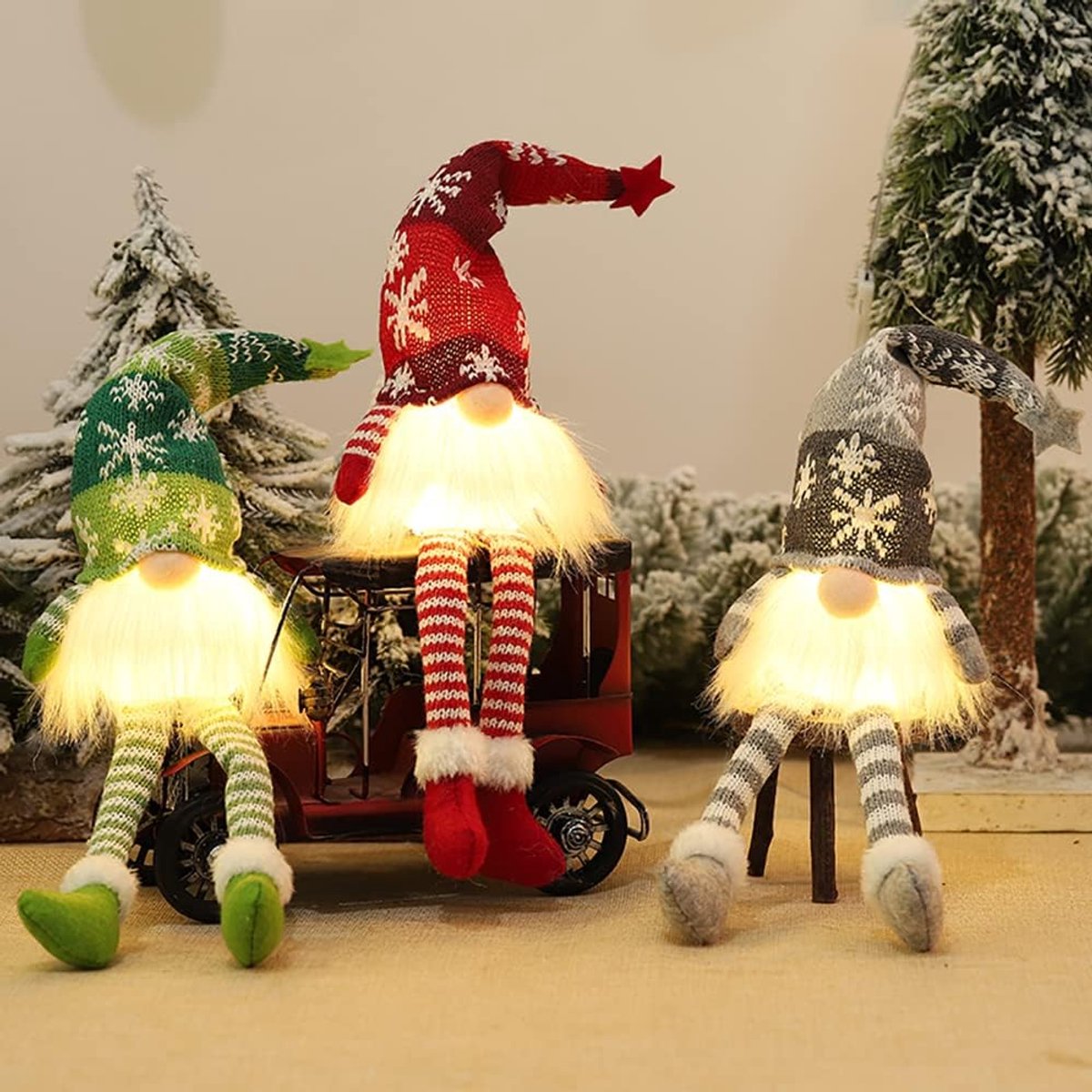 Kerstkabouter-LED-Lamp-Pluche-Set-3-Stuks-Gemengd