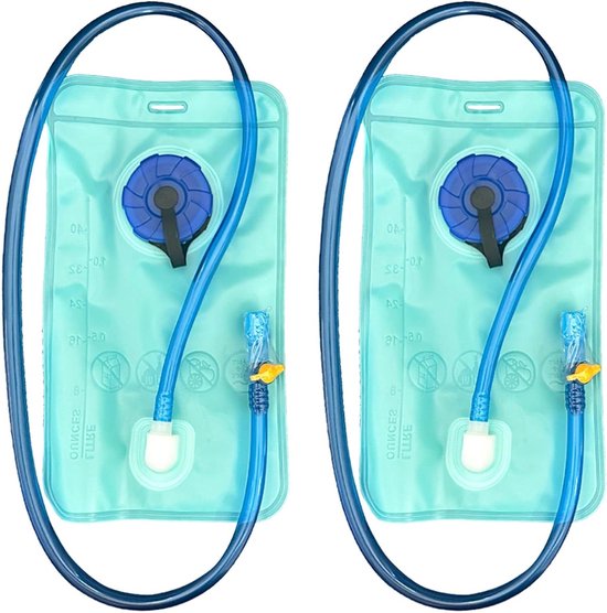 Allecto plus - Hydratatie Bladder 1 liter, Lekvrij Water Reservoir voor Sport en Reizen, Grote Opening, Zachte Water Fles, 2 Stuks - Wandelen en Hardlopen Geschikt