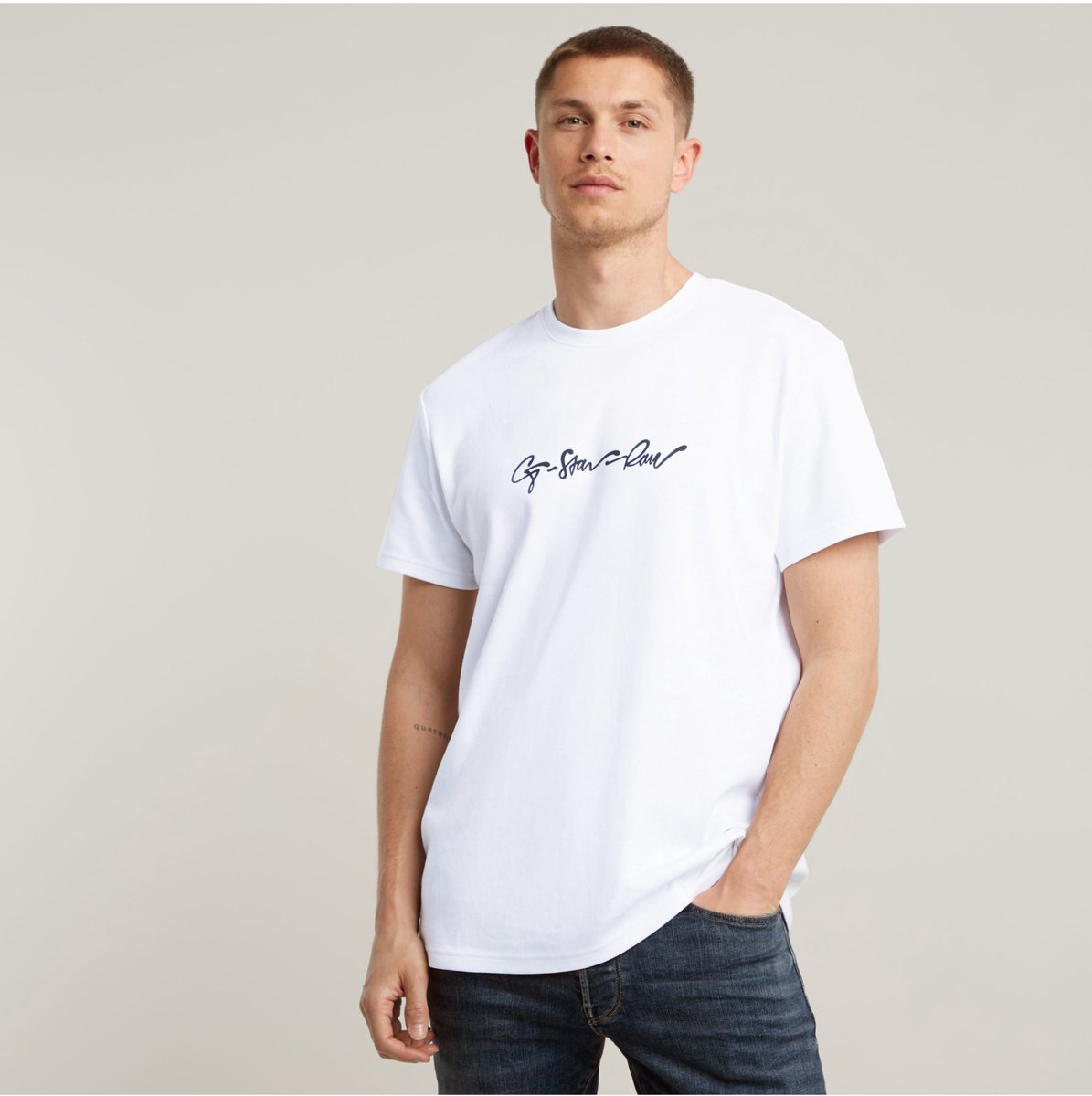 G-Star G-script r t Heren T-shirts Wit