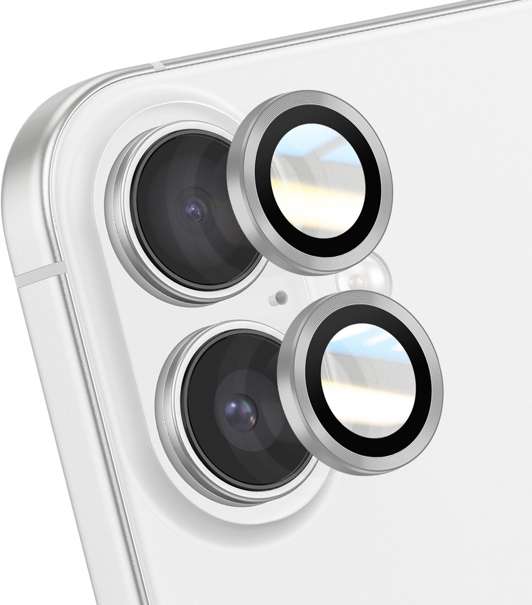 Avizar Camerabescherming Geschikt voor Apple iPhone 17 met Versterkte Rand, Zilveren