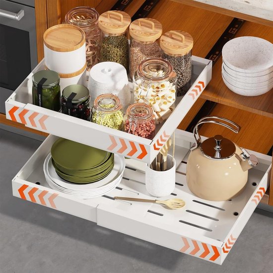 YouCopia DrawerFit Schuiflade Met Verstelbare Verdelers Uitbreidbare Keukenopbergorganizer Gespikkeld Wit 753340484