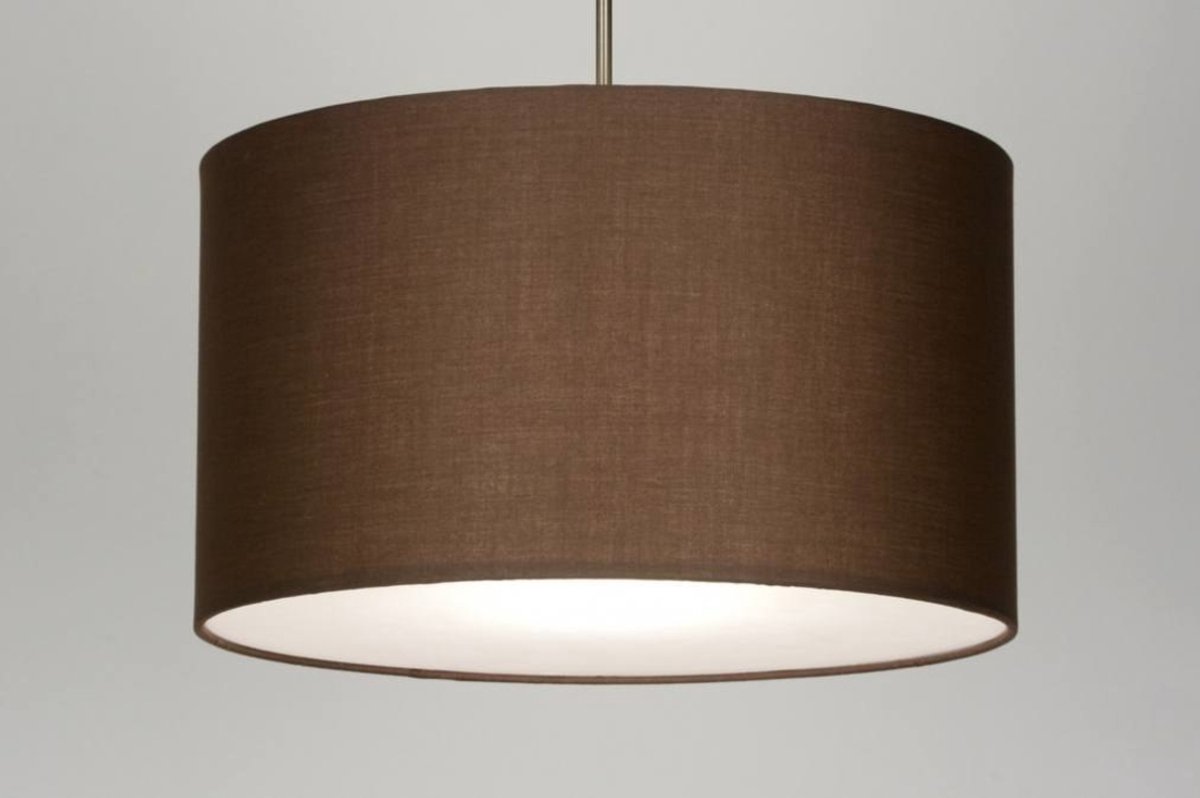 Lumidora Hanglamp 30375 - YORK - E27 - Bruin - Textiel - ⌀ 45 cm