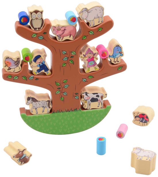 Johntoy houten balanceerspel Fien & Teun - educatief speelgoed 19-delig. — afbeelding 2