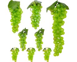 Inovra - Decoratieve kunstdruiven met druivenbladeren voor bruiloftsfeest - Simulatie - Decoratie - Fotorekwisieten - Groen