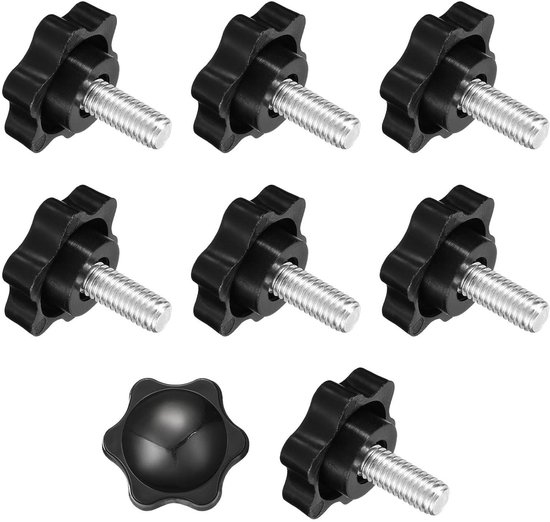 QUARKZMAN 5 stuks draaiknop met klemschroef, M8 x 35 mm, roestvrij staal 304, T-vorm voor het vervangen van de handspanknop