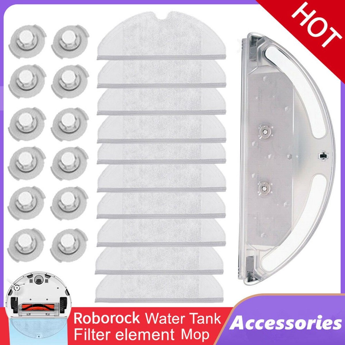 Geschikt voor Vervang watertankfilter dweilonderdelen Geschikt voor Roborock S5 S6 MAX S65 T6 stofzuiger