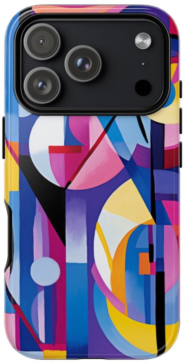 Kleurrijk Abstract Geometrisch Ontwerp – Telefoonhoesje Geschikt voor iPhone 17 Pro
