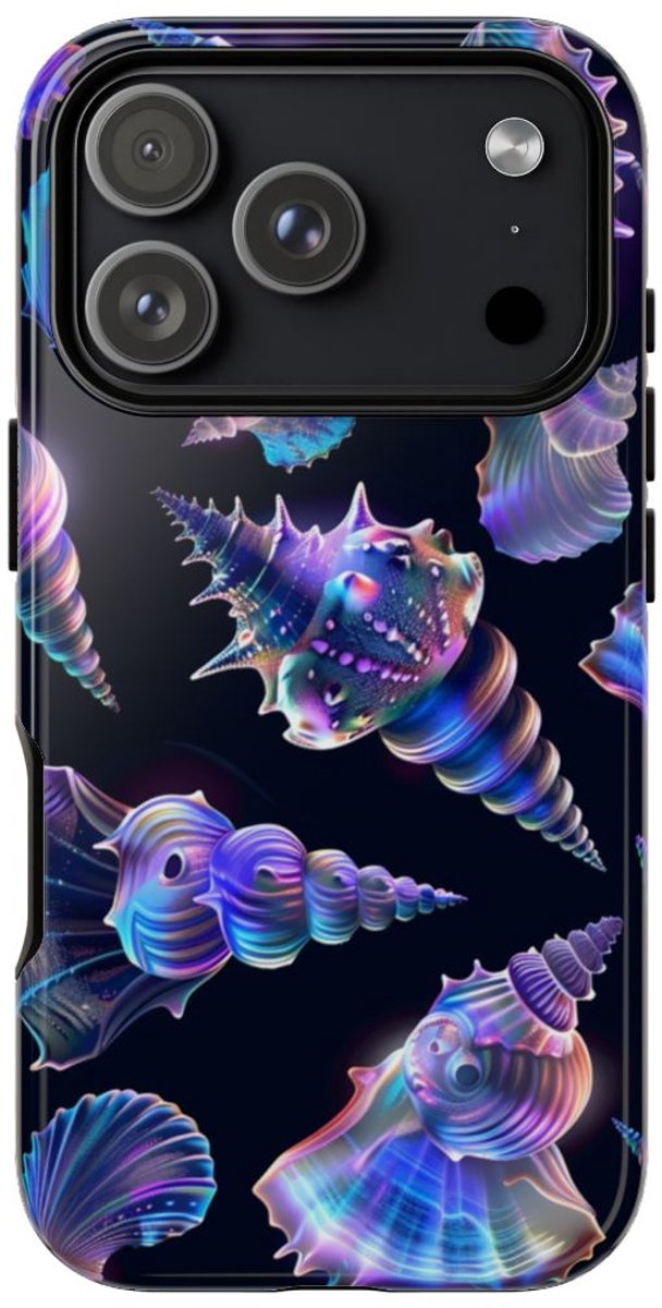Neon Pastel Schelpenpatroon – Telefoonhoesje Geschikt voor iPhone 17 Pro