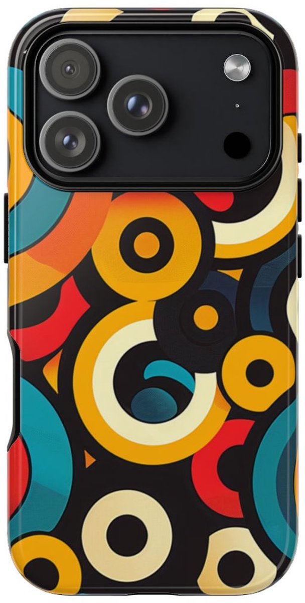Kleurrijk Abstract Cirkelpatroon – Telefoonhoesje Geschikt voor iPhone 17 Pro