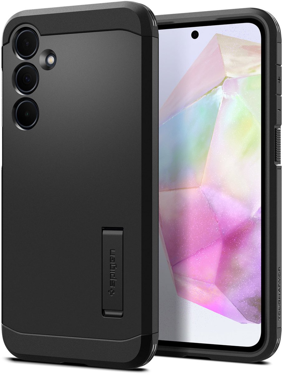 Spigen Tough Armor Hoesje voor de Samsung Galaxy A35 - Back Cover met Kickstand Zwart