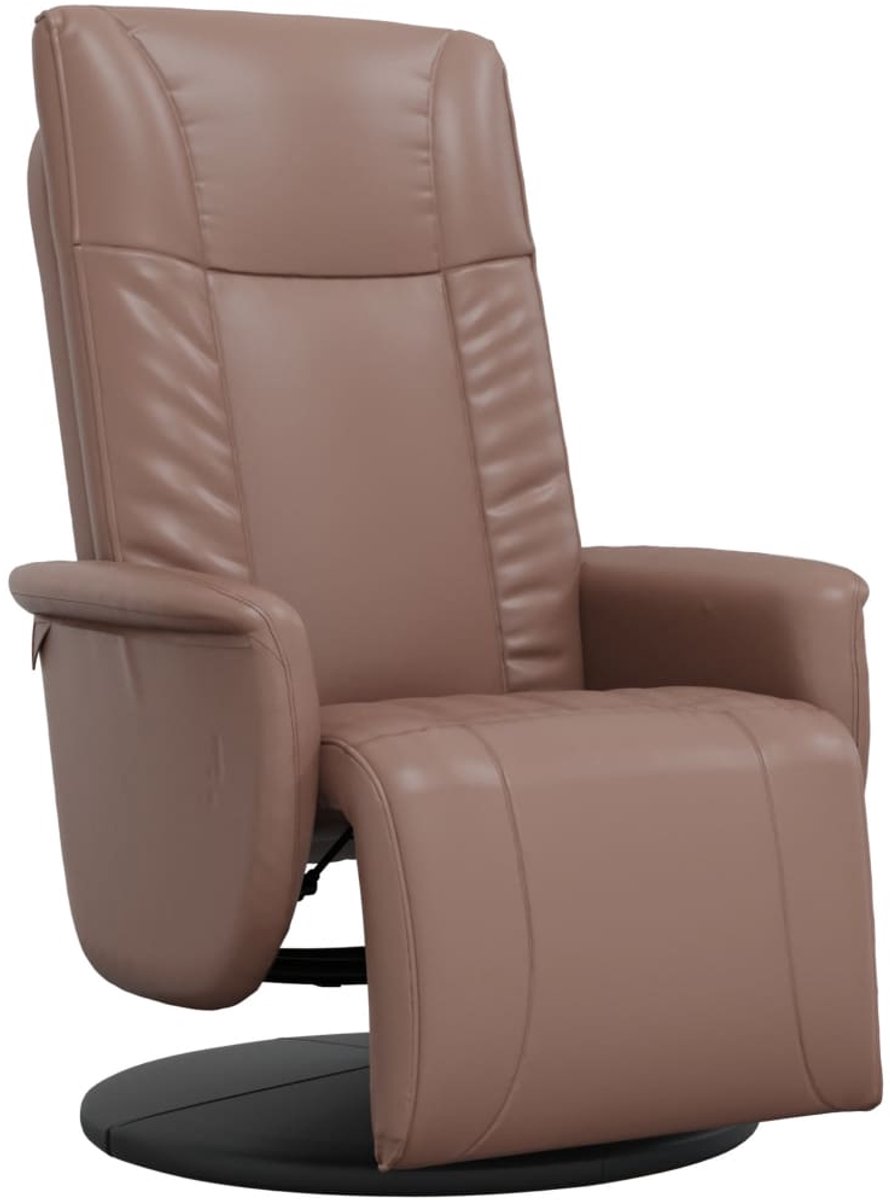vidaXL Fauteuil - verstelbaar - met - voetensteun - kunstleer - bruin