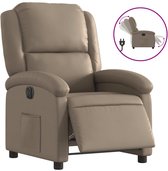 vidaXL - Fauteuil - verstelbaar - elektrisch - kunstleer - cappuccinokleurig