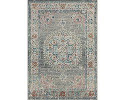Karpet24 Salsa – Vintage Vloerkleed Grijs, Weerbestendig & UV-bestendig voor Binnen & Buiten-80 x 150 cm