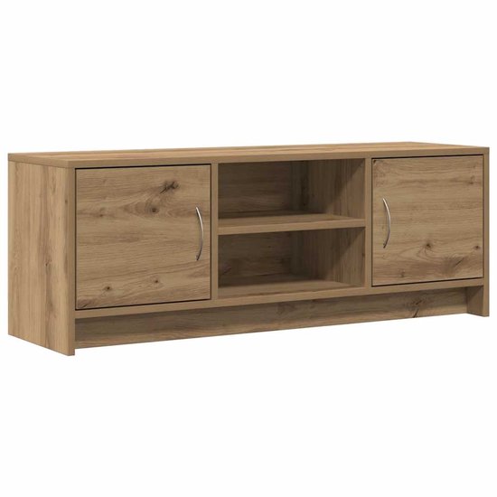 vidaXL - Tv-meubel - 102x30x37,5 - cm - bewerkt - hout - artisanaal - eikenkleur