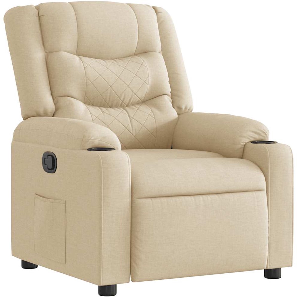 vidaXL Fauteuil - verstelbaar - stof - crèmekleurig