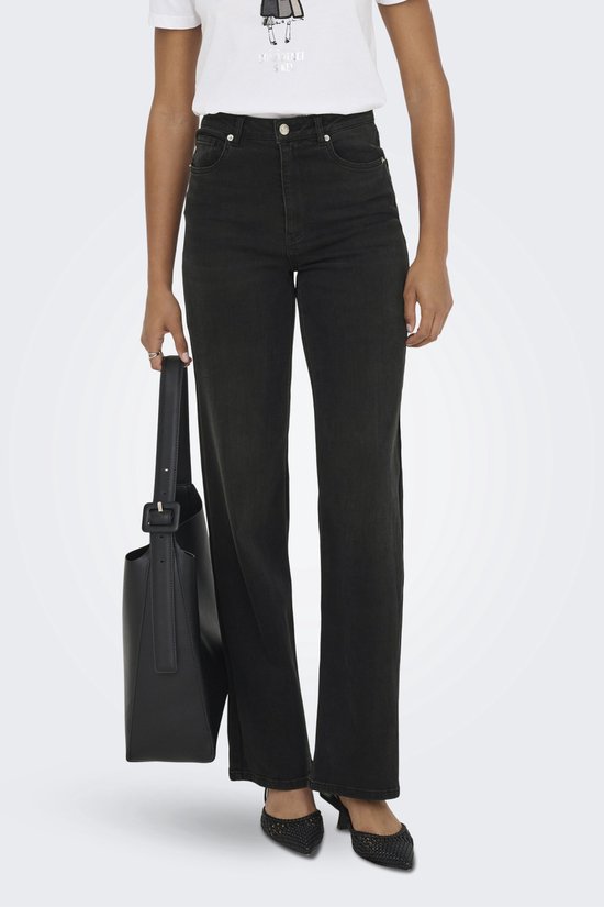 ONLY Onljuicy-Wauw Hw Wide DNM Gua006 Noos, Washed Black, L / 34L
