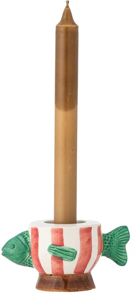 Kandelaar aardewerk roze Codia – 8 x 7 x 13 cm