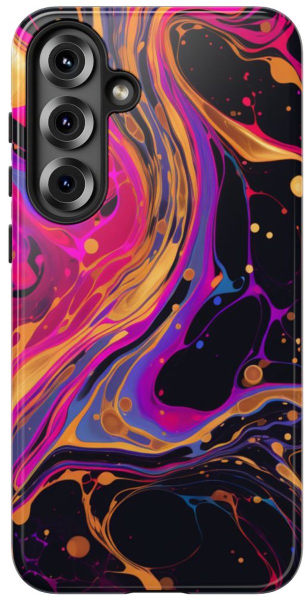 Psychedelisch Neon Marmerpatroon – Telefoonhoesje Geschikt voor Galaxy S25 Plus