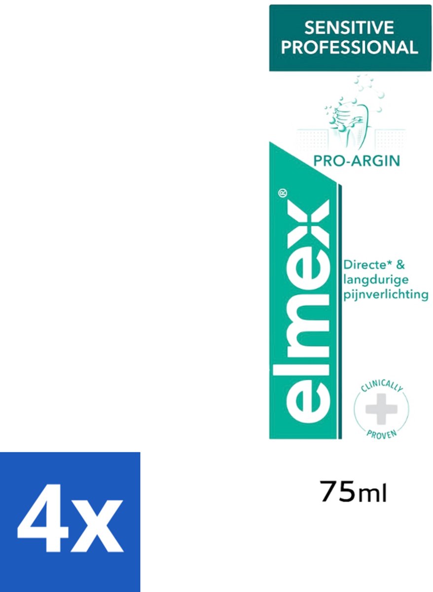 4 x Elmex Tandpasta Sensitive Professional 75 ml - Gevoelige Tanden - Tandgevoeligheid - Tandpasta - Pro-Argin - Tandhalscariës