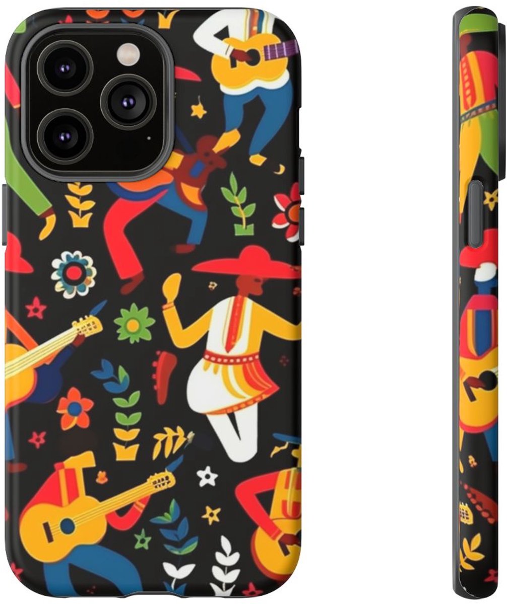 Vrolijk Mariachi Muzikantenpatroon – Telefoonhoesje Geschikt voor iPhone 14 Pro Max