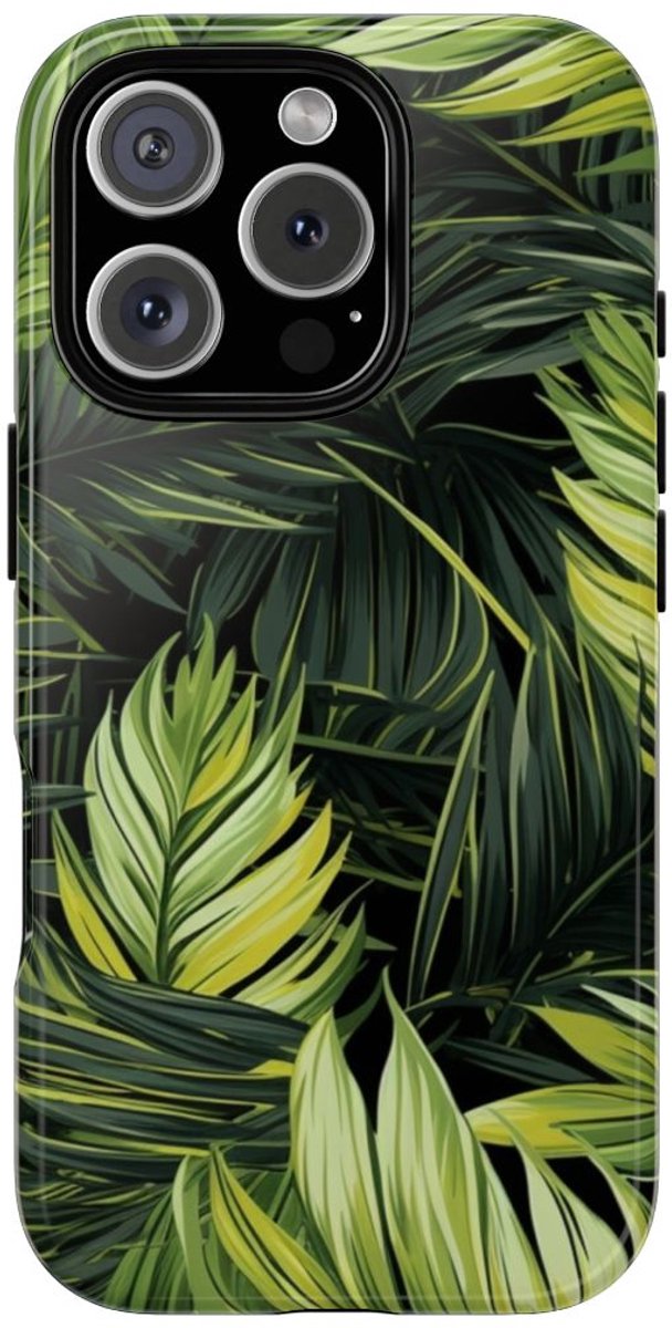 Groen Tropisch Palmbladerenpatroon – Telefoonhoesje Geschikt voor iPhone 16 Pro