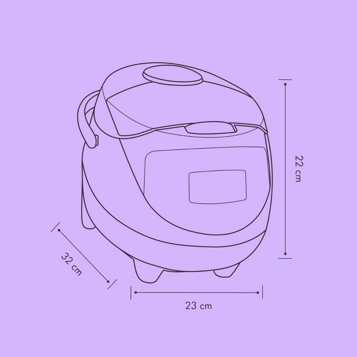 SCH® Multicooker - Multicookers - Rood - 35cm x 27cm x 27cm – foto 7