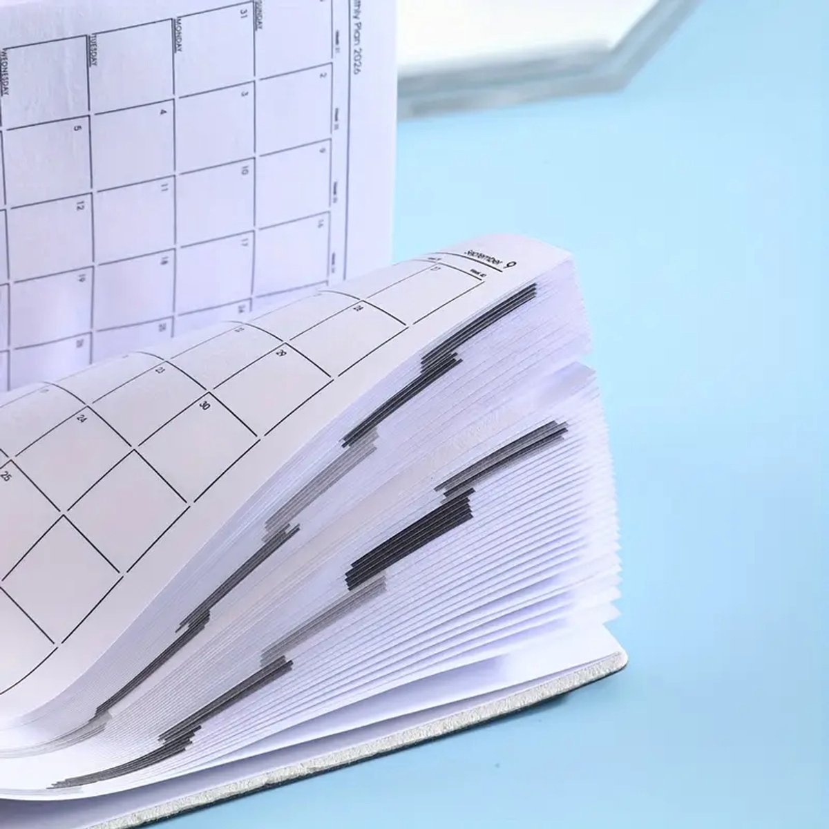 Zakagenda 2026 A7 - weekplanner met harde kaft en lint