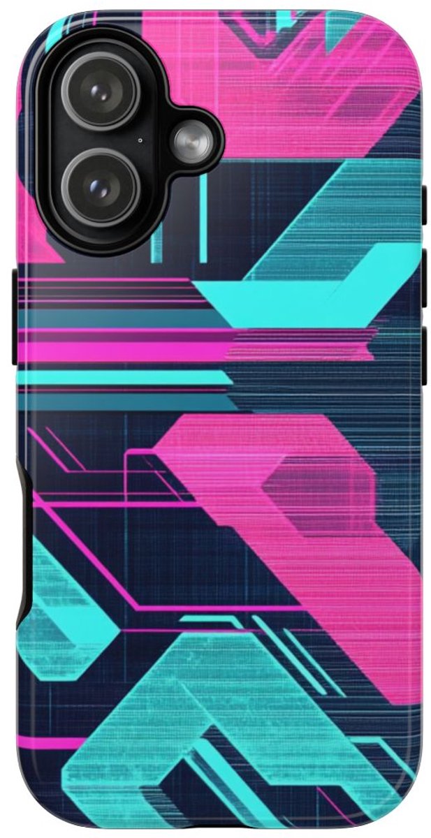 Fel Geometrisch Neonpatroon – Telefoonhoesje Geschikt voor iPhone 17