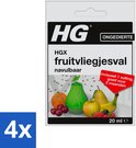 HGX fruitvliegjesval navulbaar, 4 stuks, met illustratie van fruit en vliegjes.