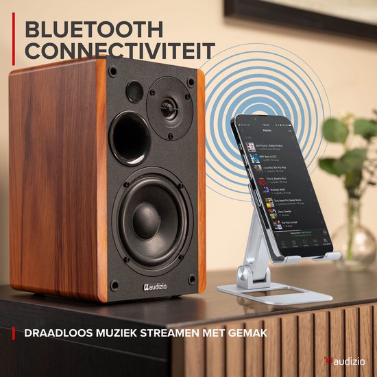 HiFi speakers - Audizio KS01 - Boekenplank speakers - Bluetooth - Houtlook - 80W van Audizio — afbeelding 5