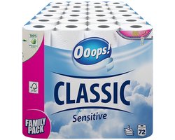 Ooops! - Toiletpapier Classic Sensitive 3-laags - 3 x 24 stuks - Voordeelverpakking