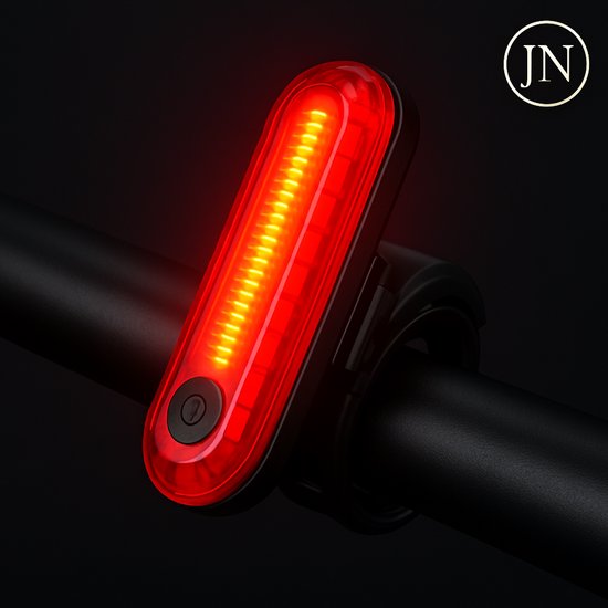 JN® Oplaadbare LED Achterlamp - Stijlvolle en Waterdichte Fietslamp met USB-aansluiting - Superheldere Fietsverlichting voor Dag & Nacht Veiligheid - achterlicht fiets - Led achterlamp - Fietsverlichting - achterlicht van Merkloos — afbeelding 2