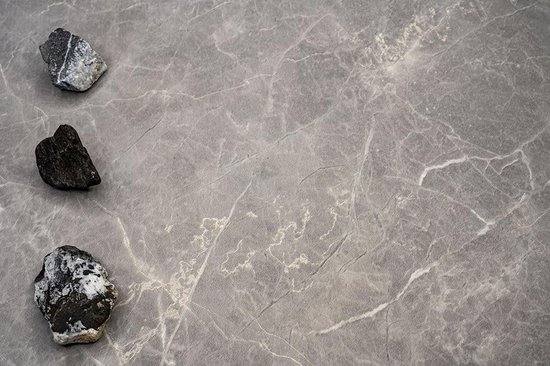 Wrapfolie VNSTRA Cuisine et intérieur | Aspect marbre gris étrusque clair | Film de protection de cuisine autocollant et résistant aux rayures | 122x100cm | Film d'intérieur de Luxe pour Meubles, murs et armoires de cuisine | DIY facile