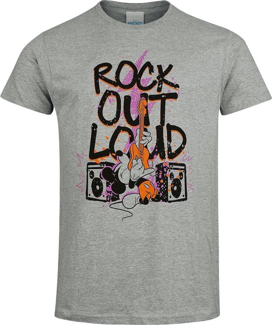 Mickey Mouse Rock Out Loud Heren T-shirt - gemêleerd grijs - S