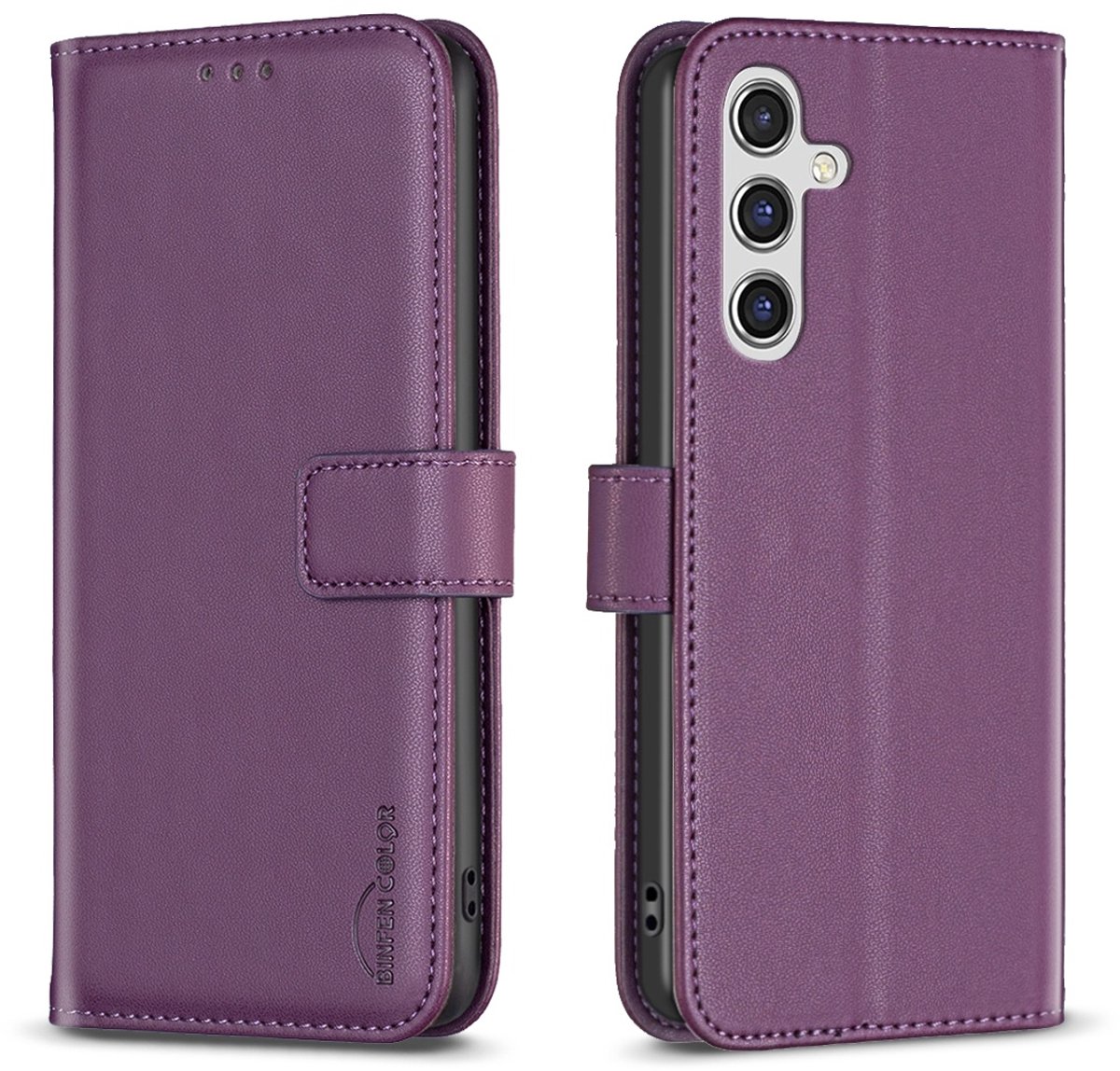 BINFEN Hoesje - Geschikt voor Samsung Galaxy S25 FE Hoesje - BINFEN Book Case - Paars