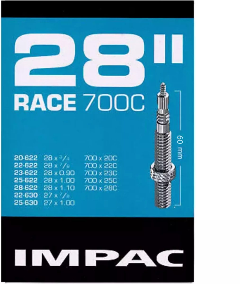 Impac Race binnenband - 28 inch - Frans ventiel 60mm - Versterkte duurzaamheid - ETRTO 20/28-622/630